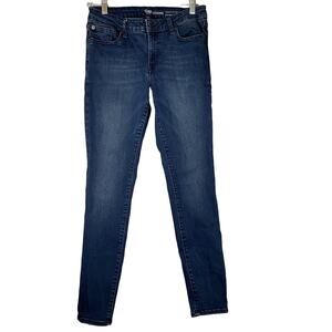 GAP Skinny Jeans Women Sz 8 28x28.5 Blue Legging Mid Rose Dark Wash Stretch